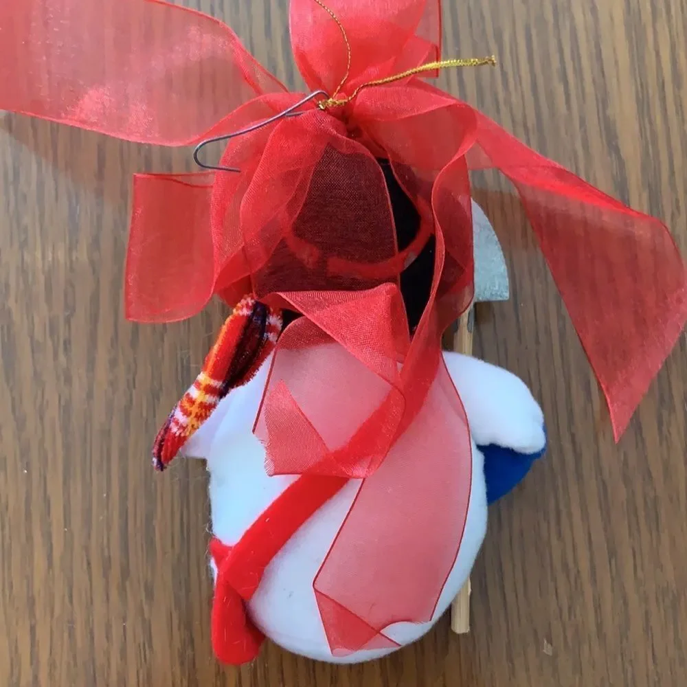 2 cloth snowman Christmas tree ornaments‎